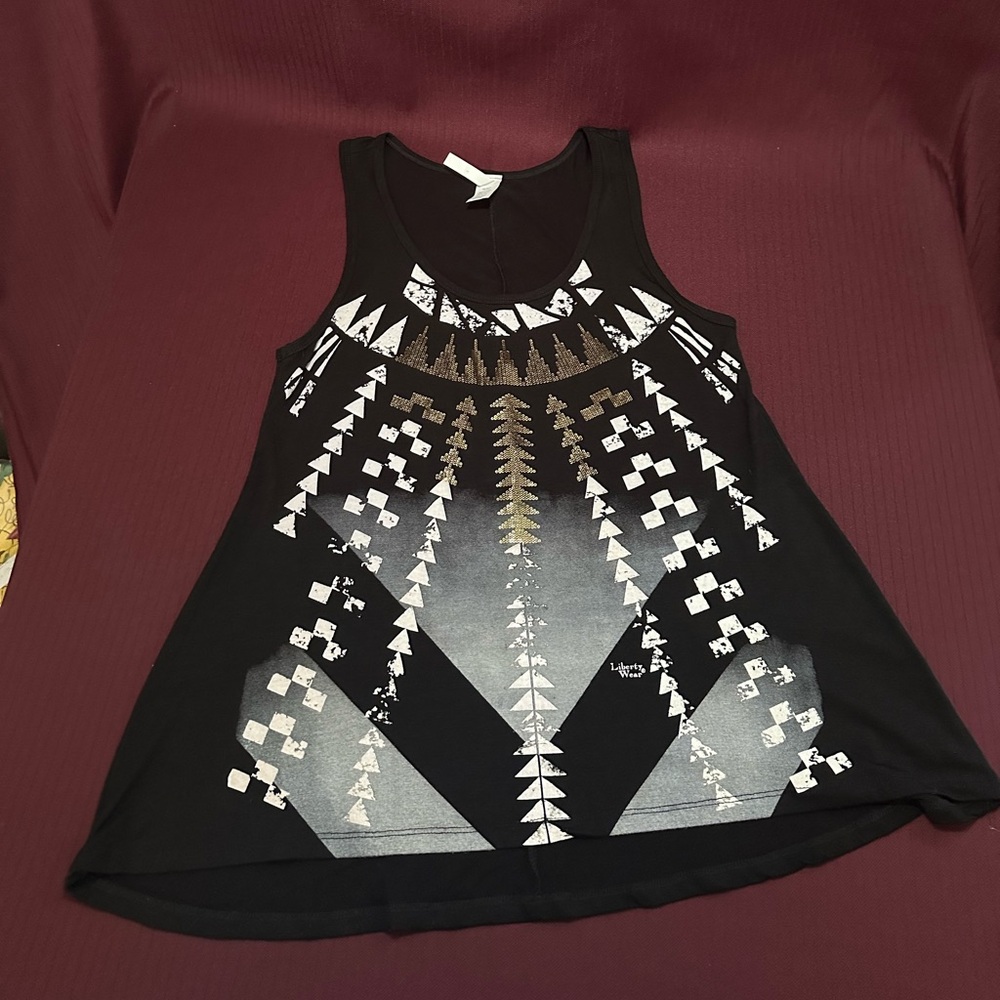 Comfortable Flowy Liberty Wear Tank Top with Geometric Print.